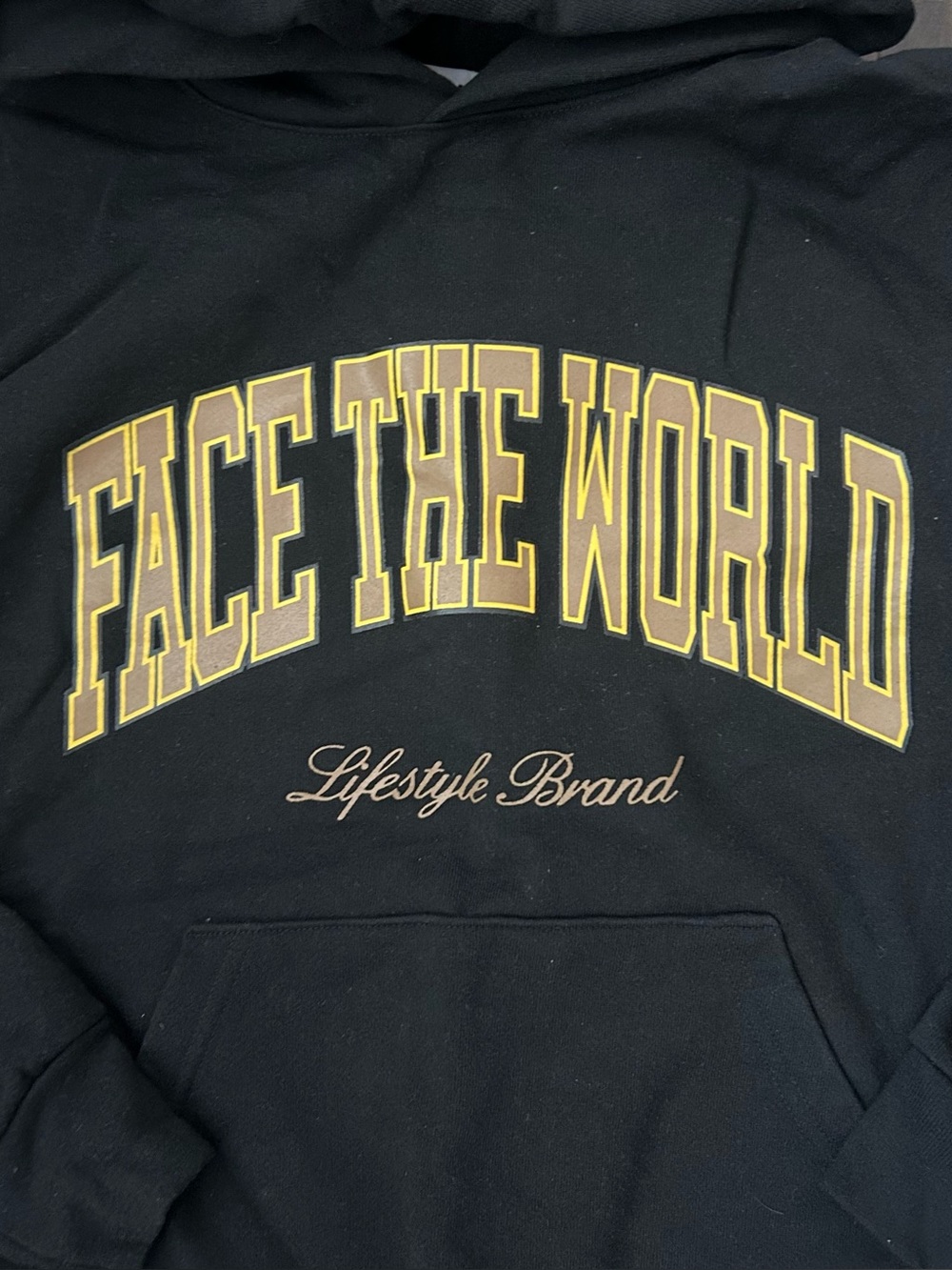 Face The World Black Hoodie